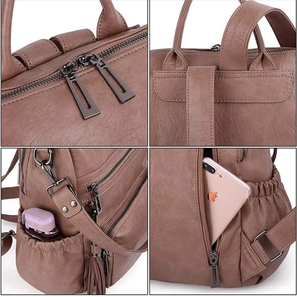 Brown Leather Backpack - Picture 3 of 6